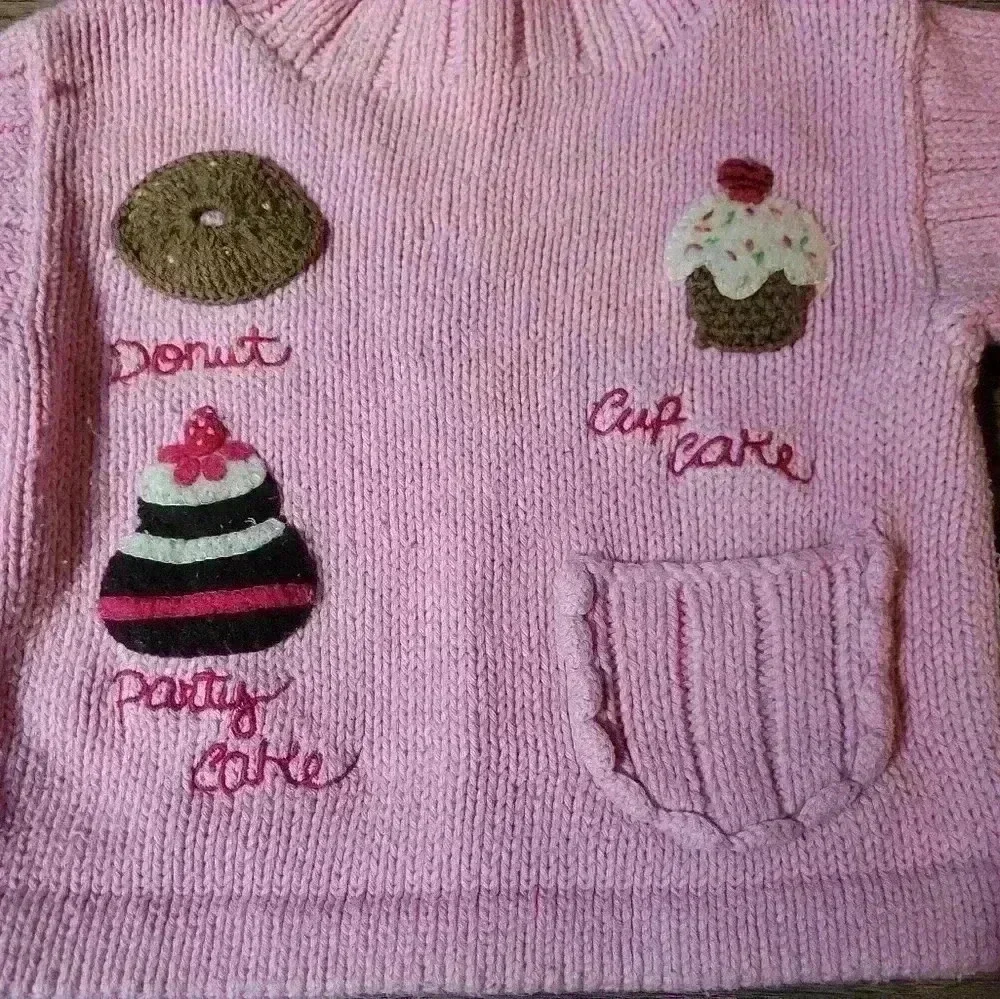 Jake's Friend 100% Cotton Pink Dessert Sweater Size 24M
